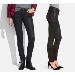 Madewell Skinny Skinny Coated Shiny‎ Jeans Women's Size 25x32 Black